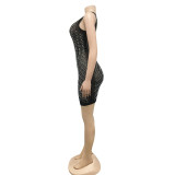 Sexy Hot Drilling Beading Sleeveless Night Club Dress BY-5651