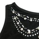 Sexy Hot Drilling Beading Sleeveless Night Club Dress BY-5651