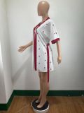 Sexy Sling Mini Dress+Cloak Coat Pajamas Sets DAI-8380