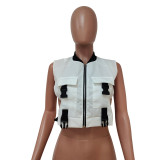Casual Sleeveless Zipper Top LSD-82028