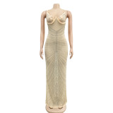 Sexy Hot Drilling Mesh Night Club Dress BY-5618