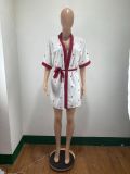 Sexy Sling Mini Dress+Cloak Coat Pajamas Sets DAI-8380