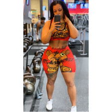 Cartoon Print Tank Top And Shorts 2 Piece Sets LSL-6487