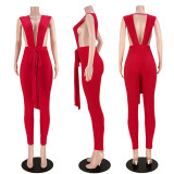 Sexy Deep V Neck Sleeveless Backless Jumpsuit ASL-6566