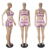 Sexy Printed Tank Top And Shorts 2 Piece Sets SHD-9364