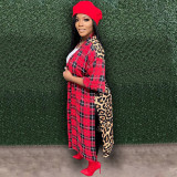 Casual Leopard Plaid Print Spliced Outwear WMEF-20788