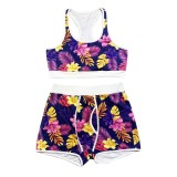 Sexy Printed Tank Top And Shorts Sports 2 Piece Sets SHD-9367