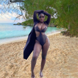 Sexy Solid Swimsuit With Long Cloak 2 Piece Sets PHF-13276