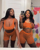 Sexy Mesh See Through Tank Top And Shorts 2 Piece Sets XYF-9133