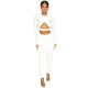 Casual Sexy Tight Hollow Solid Color Long Sleeve And Pants 2 Piece Sets XEF-K21S04311