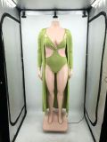 Sexy Solid Swimsuit With Long Cloak 2 Piece Sets PHF-13276