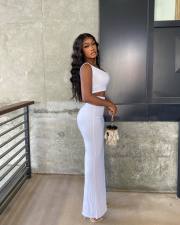 Solid One Shoulder Irregular Long Skirt 2 Piece Sets WSM-5306
