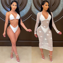 Sexy Mesh See Through Club Dress+Lingerie 3 Piece Sets ORY-Y5190