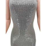 Sexy Sequin Sleeveless Mini Dress TK-6223