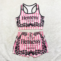 Sexy Printed Tank Top And Shorts 2 Piece Sets SHD-9364