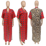 Casual Leopard Plaid Print Spliced Outwear WMEF-20788