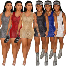 Sexy Sequin Sleeveless Mini Dress TK-6223