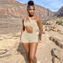 Fashion Sexy Solid Color Hollow Romper WMEF-20790