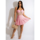 Sexy Mesh Patchwork Pleated Sling Mini Dress GDYF-6930