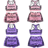Sexy Printed Tank Top And Shorts 2 Piece Sets SHD-9364
