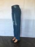 Plus Size Denim Ripped Hole Mid-Waist Jean Pants LX-5511