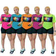 Sexy Lip Mesh Top+Shorts Two Piece Sets MAE-2141