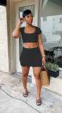 Sexy Knitted Short Sleeve Mini Skirt 2 Piece Sets TR-1198