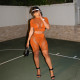 Plus Size Sexy Mesh Patchwork 2 Piece Shorts Set MEM-88428