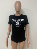 Letter Print O Neck Short Sleeve T Shirt LSD-82034