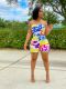 Letter Print Strapless Tube Romper LM-8313