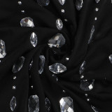 Plus Size Hot Drilling Halter Club Midi Dress NY-8990