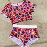 Sexy Printed Short Sleeve Two Piece Sets FSL-B105