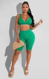 Solid Sexy Two Piece Shorts Set HMS-5538
