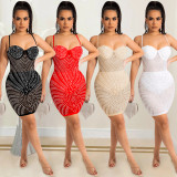 Sexy Hot Drilling Night Club Sling Dress (With Briefs)BY-5650