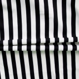 Plus Size Mid-Sleeve Loose Striped Shirt Long Dress HNIF-041