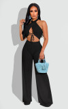 Sexy Halter Crop Top And Pants 2 Piece Sets NIK-294