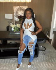 Solid Color Sweater Knit Hollow Vest Top YH-5254