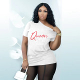Fashion Casual QUEEN Letter T-Shirt Top WAF-000224