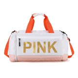PINK Letter Travel  Sports Dry Wet Separation Shoes Storage Bag GBRF-92167