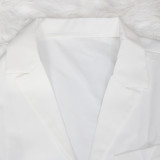 Solid Notched Collar Sleeveless Top (With Brooch)SH-390278