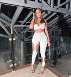 Sexy Halter Hollow Out Two Piece Pants Sets YIBF-60138
