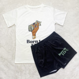 Casual Printed T Shirt And Shorts 2 Piece Sets SHD-9372