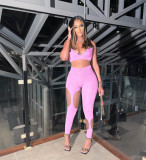 Sexy Halter Hollow Out Two Piece Pants Sets YIBF-60138