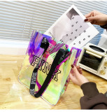 PINK Letter PVC Transparent Laser Shoulder Bags GBRF-159