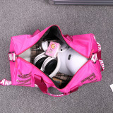 PINK Letter Sequin Travel Sports Waterproof Storage Bag GBRF-158