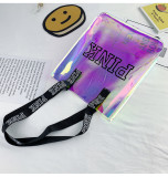 PINK Letter PVC Transparent Laser Shoulder Bags GBRF-159