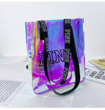 PINK Letter PVC Transparent Laser Shoulder Bags GBRF-159