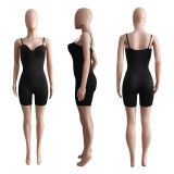 Solid Sexy Spaghetti Strap Tight Romper ME-8065