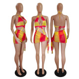 Fashion Sexy Print Swimsuit Three Piece Set GDYF-6928