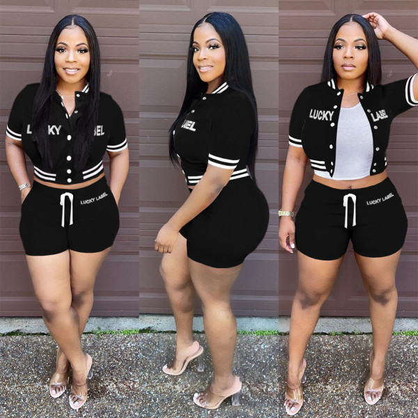 Casual Baseball Jacket And Shorts Sports Suits ASL-6559